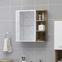 Mobile Bagno Specchio Bianco Sonoma 62,5x20,5x64cm Multistrato 803313