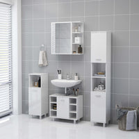 Mobile Bagno Specchio Bianco Lucido 62,5x20,5x64cm Multistrato 803314