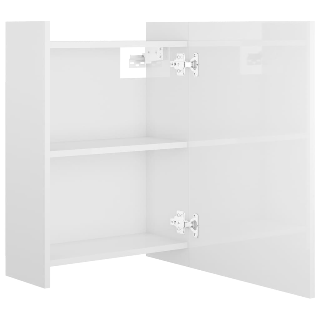 Mobile Bagno Specchio Bianco Lucido 62,5x20,5x64cm Multistrato 803314