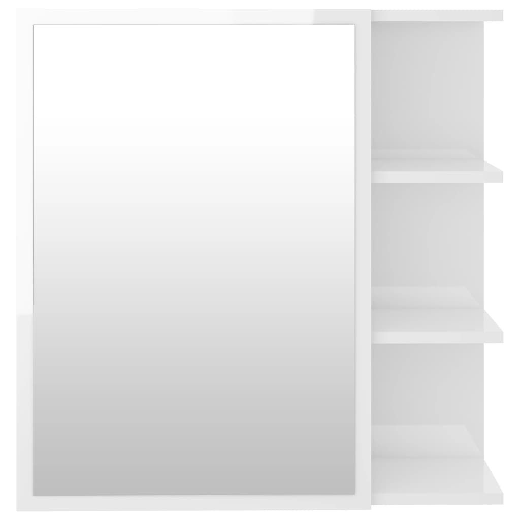 Mobile Bagno Specchio Bianco Lucido 62,5x20,5x64cm Multistrato 803314