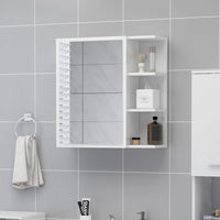 Mobile Bagno Specchio Bianco Lucido 62,5x20,5x64cm Multistrato 803314