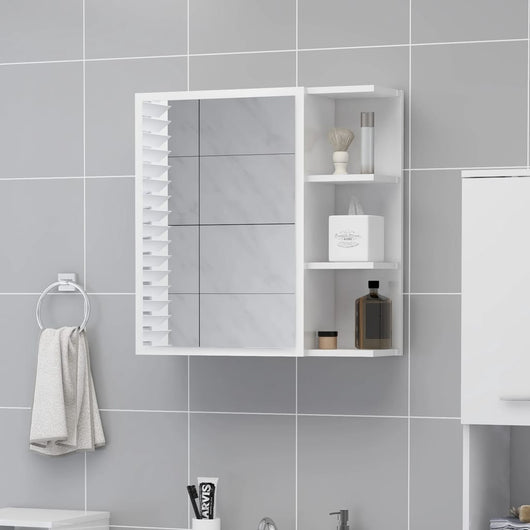 Mobile Bagno Specchio Bianco Lucido 62,5x20,5x64cm Multistratocod mxl 73748