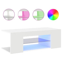 Mobile Porta TV con Luci LED Bianco 90x39x30 cm