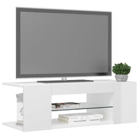 Mobile Porta TV con Luci LED Bianco Lucido 90x39x30 cm 804244