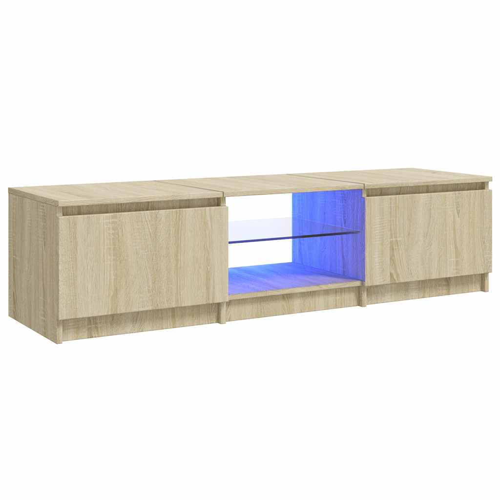 Mobile Porta TV con Luci LED Rovere Sonoma 140x40x35,5 cm