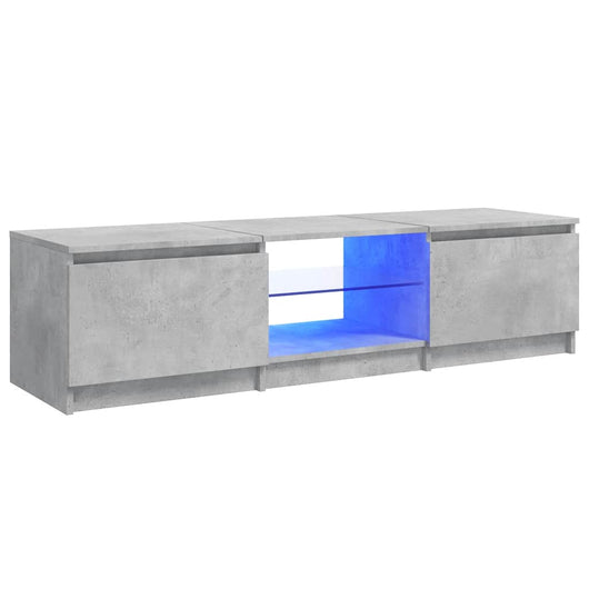 Mobile Porta TV con Luci LED Grigio Cemento 140x40x35,5 cm 804296