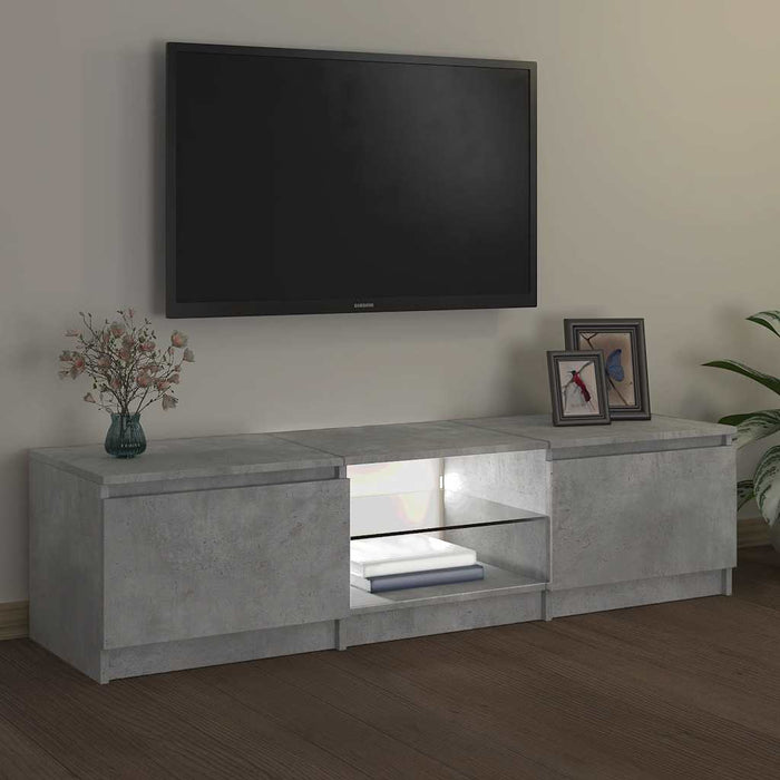 Mobile Porta TV con Luci LED Grigio Cemento 140x40x35,5 cm 804296