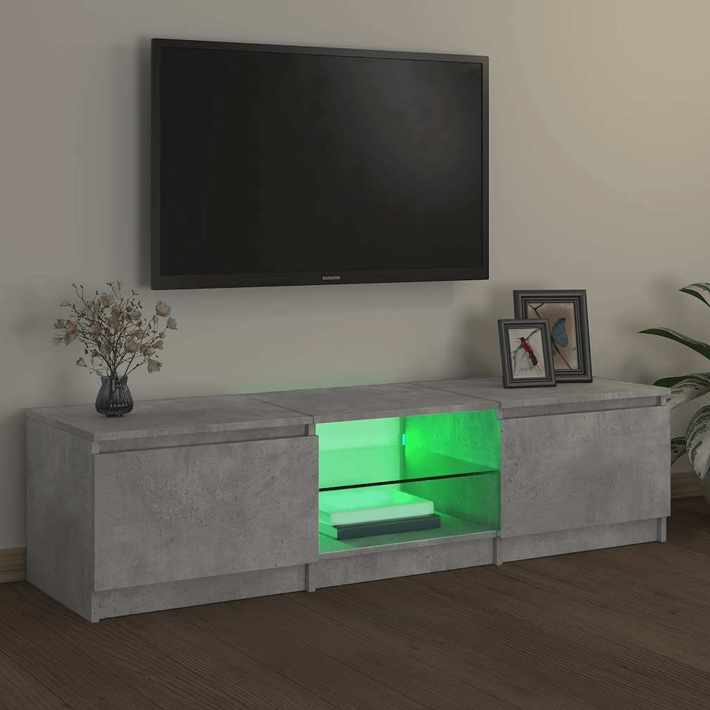 Mobile Porta TV con Luci LED Grigio Cemento 140x40x35,5 cm 804296