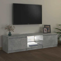 Mobile Porta TV con Luci LED Grigio Cemento 140x40x35,5 cm 804296