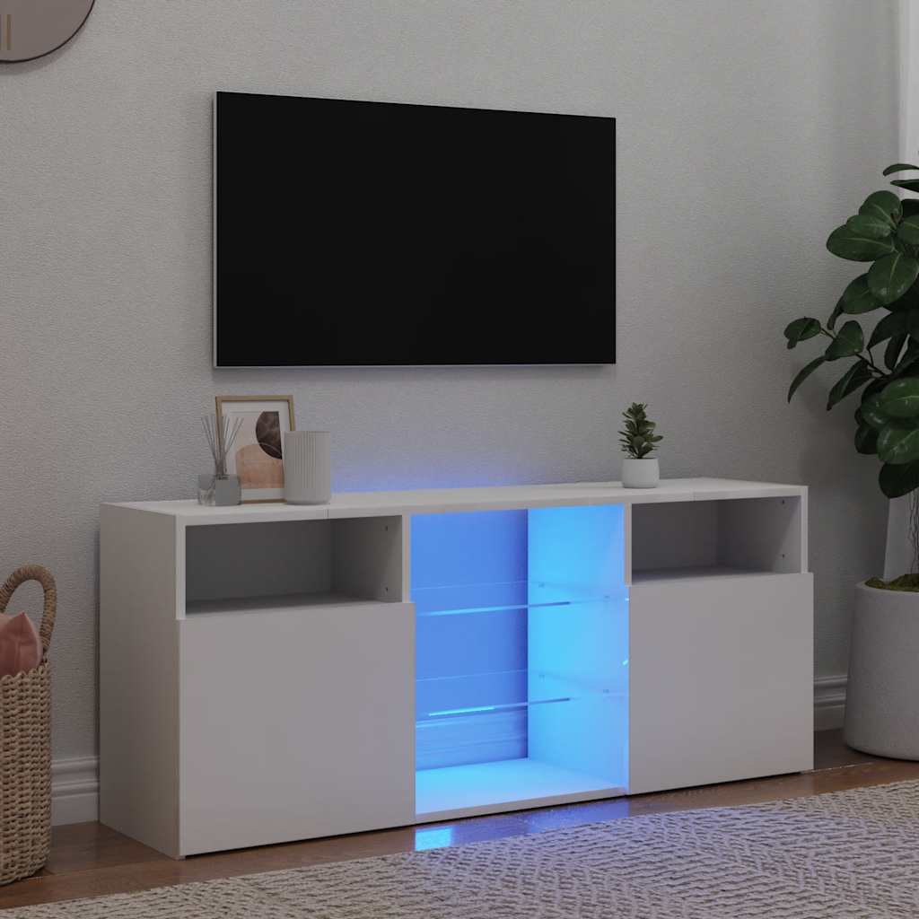 Mobile Porta TV con Luci LED Bianco 120x30x50 cm
