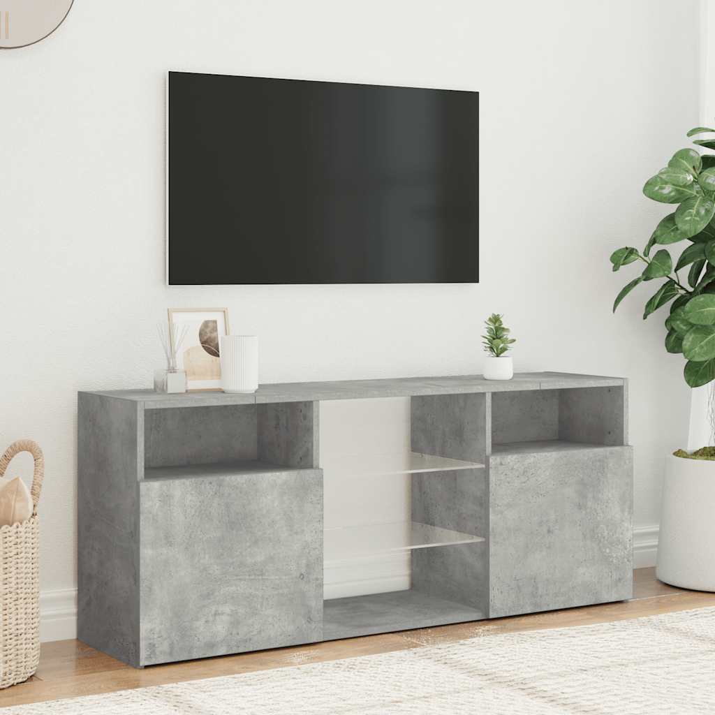 Mobile Porta TV con Luci LED Grigio Cemento 120x30x50 cm