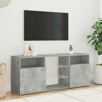 Mobile Porta TV con Luci LED Grigio Cemento 120x30x50 cm