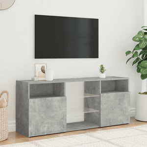 Mobile Porta TV con Luci LED Grigio Cemento 120x30x50 cm