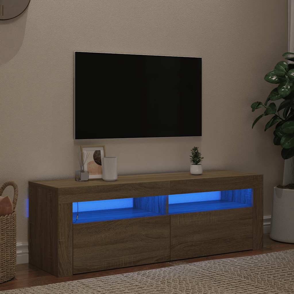 Mobile Porta TV con Luci LED Rovere Sonoma 120x35x40 cm cod mxl 6103