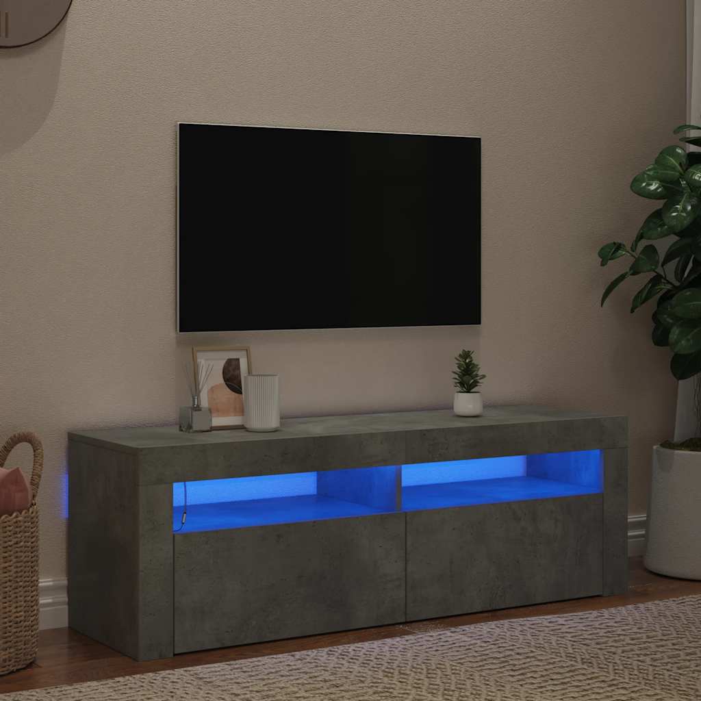 Mobile Porta TV con Luci LED Grigio Cemento 120x35x40 cm cod mxl 34045