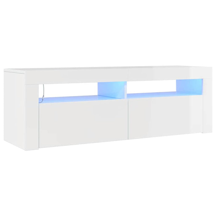 Mobile Porta TV con Luci LED Bianco Lucido 120x35x40 cm cod mxl 54481