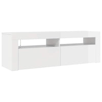 Mobile Porta TV con Luci LED Bianco Lucido 120x35x40 cm cod mxl 54481