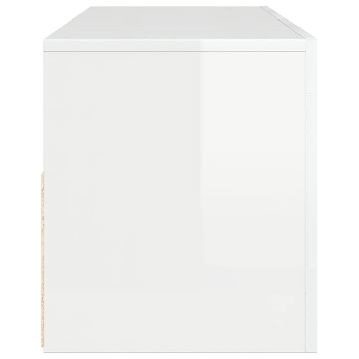 Mobile Porta TV con Luci LED Bianco Lucido 120x35x40 cm cod mxl 54481