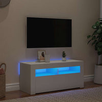 Mobile Porta TV con Luci LED Bianco 90x35x40 cm