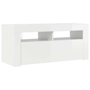 Mobile Porta TV con Luci LED Bianco Lucido 90x35x40 cm cod mxl 52906