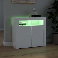Credenza con Luci LED Bianca 80x35x75 cm 804328