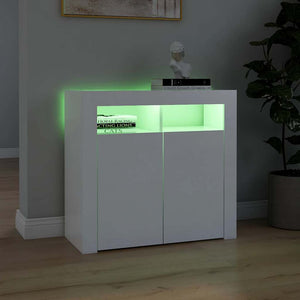 Credenza con Luci LED Bianca 80x35x75 cm 804328