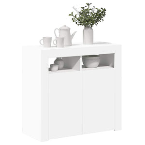 Credenza con Luci LED Bianca 80x35x75 cm 804328