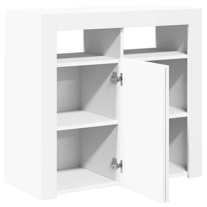 Credenza con Luci LED Bianca 80x35x75 cm 804328