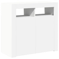 Credenza con Luci -Buffet-Armadio da cucina Bianca 80x35x75 cm