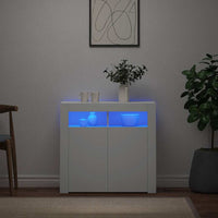 Credenza con Luci a LED Bianca 80x35x75 cm