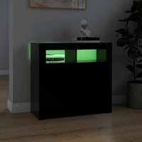 Credenza con Luci LED Nera 80x35x75 cm