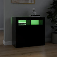 Credenza con Luci LED Nera 80x35x75 cm 804329
