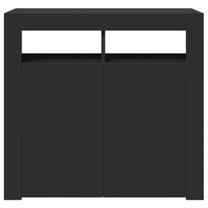 Credenza con Luci LED Nera 80x35x75 cm