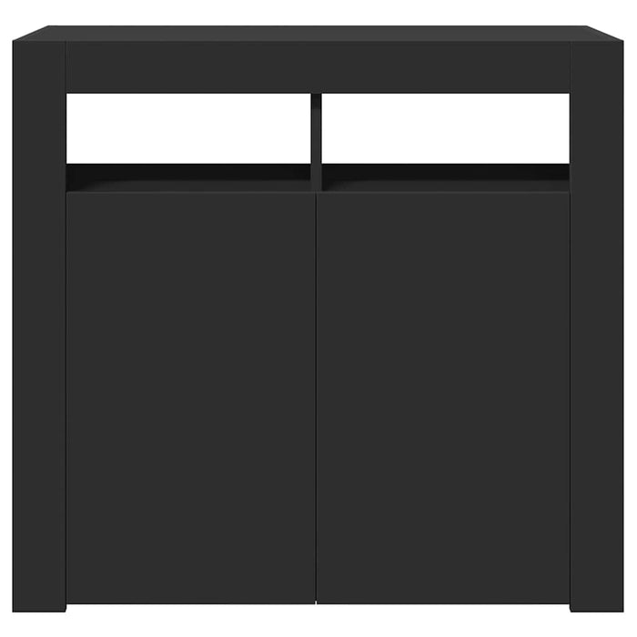 Credenza con Luci LED Nera 80x35x75 cm