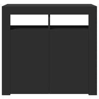 Credenza con Luci LED Nera 80x35x75 cm 804329