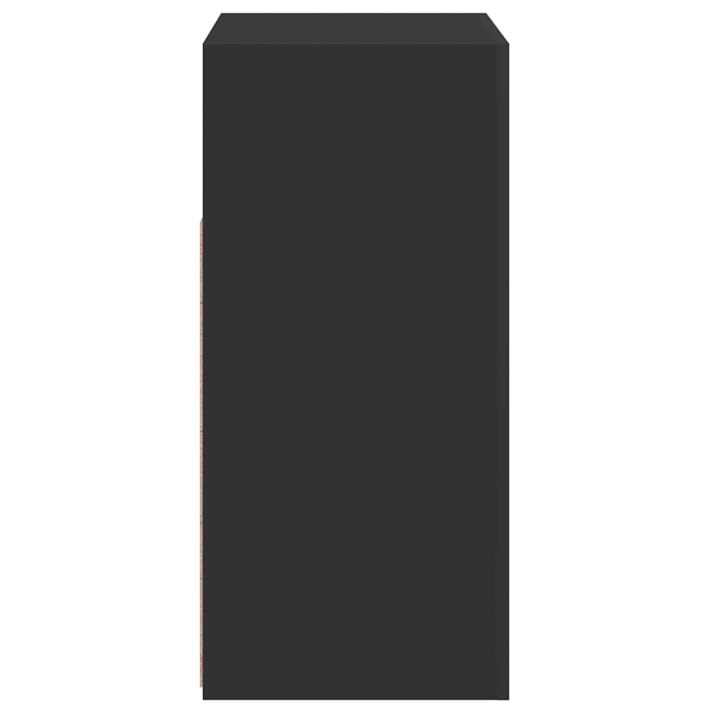 Credenza con Luci LED Nera 80x35x75 cm