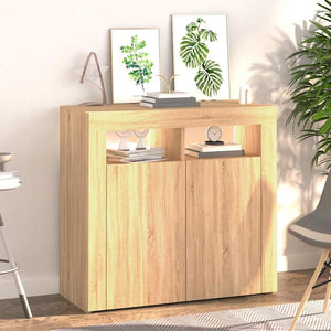 Credenza con Luci LED Rovere Sonoma 80x35x75 cm cod mxl 48247