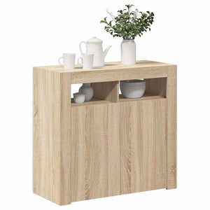 Credenza con Luci LED Rovere Sonoma 80x35x75 cm cod mxl 48247