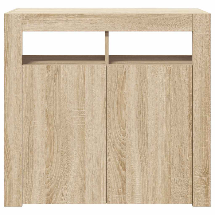 Credenza con Luci -Buffet-Armadio da cucina Rovere Sonoma 80x35x75 cm