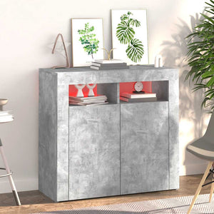 Credenza con Luci LED Grigio Cemento 80x35x75 cm cod mxl 14136