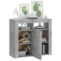 Credenza con Luci LED Grigio Cemento 80x35x75 cm 804332