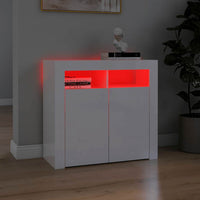Credenza con Luci a LED Bianco Lucido 80x35x75 cm 804334