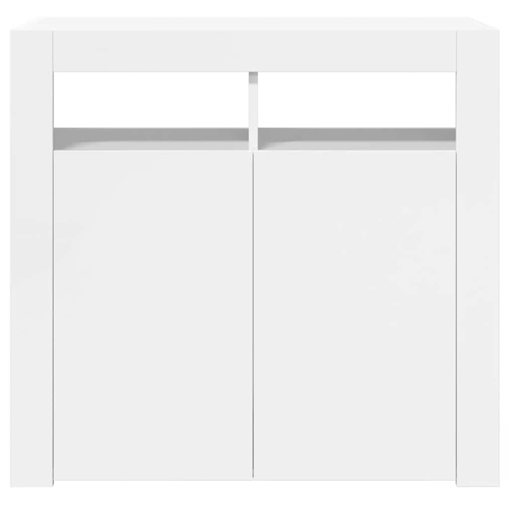 Credenza con Luci a LED Bianco Lucido 80x35x75 cm 804334