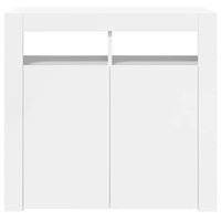 Credenza con Luci a LED Bianco Lucido 80x35x75 cm 804334