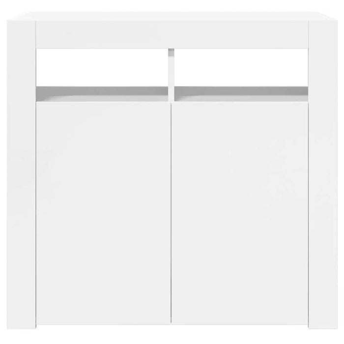 Credenza con Luci a LED Bianco Lucido 80x35x75 cm 804334