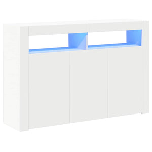 Credenza con Luci LED Bianca 115,5x30x75 cm 804337