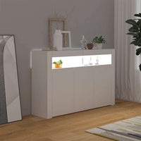 Credenza con Luci LED Bianca 115,5x30x75 cm 804337