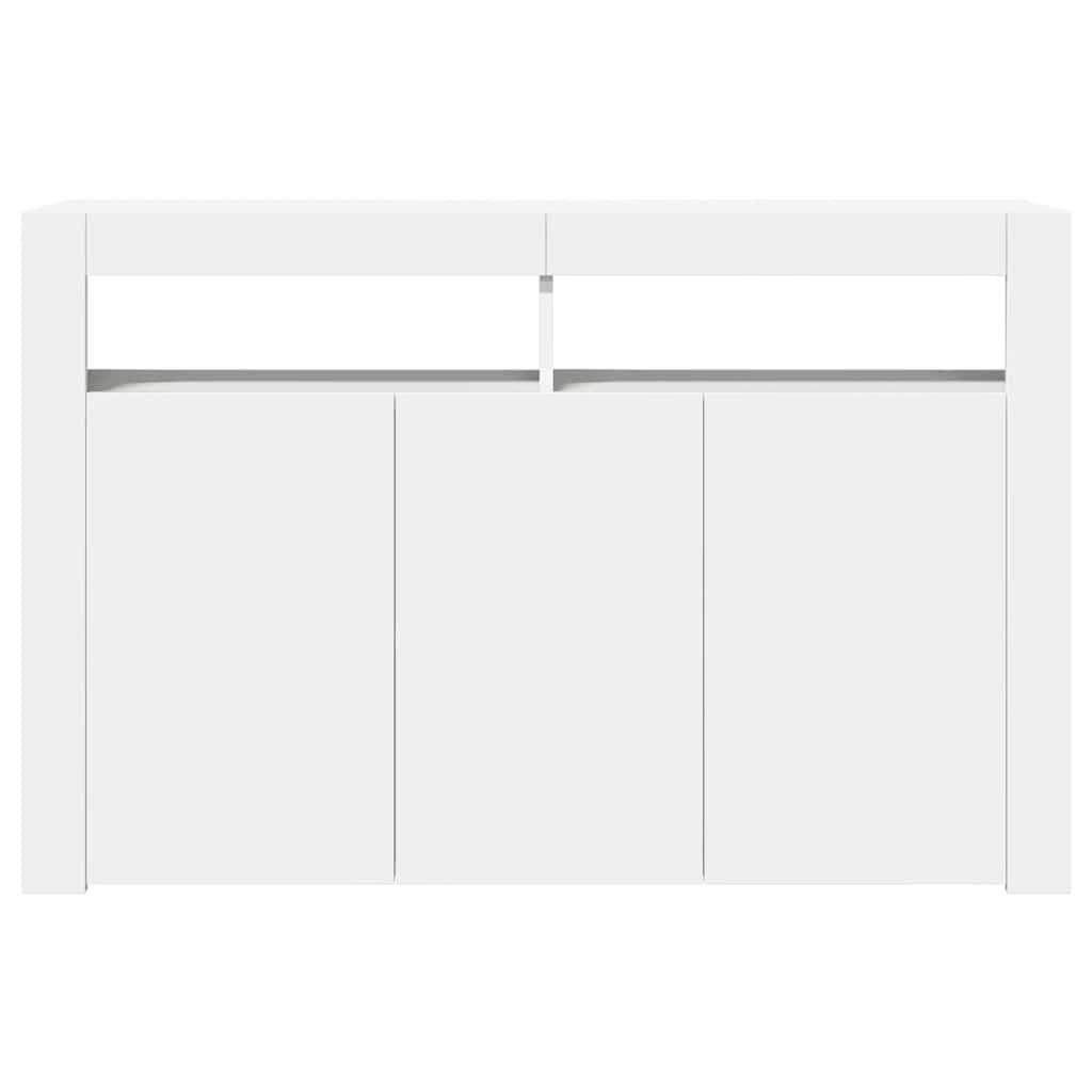Credenza con Luci LED Bianca 115,5x30x75 cm 804337