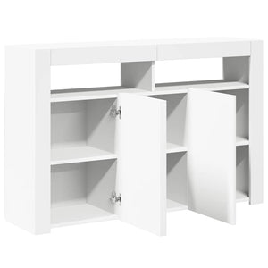 Credenza con Luci LED Bianca 115,5x30x75 cm 804337