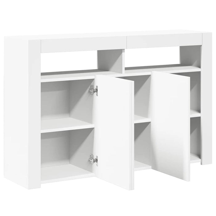 Credenza con Luci LED Bianca 115,5x30x75 cm 804337